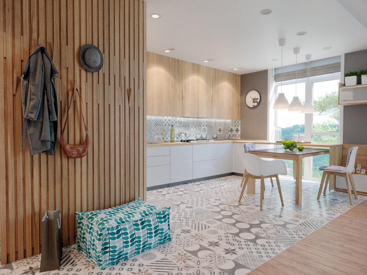 Без излишеств, но очень мило. Приятный, эргономичный интерьер в скандинавском стиле