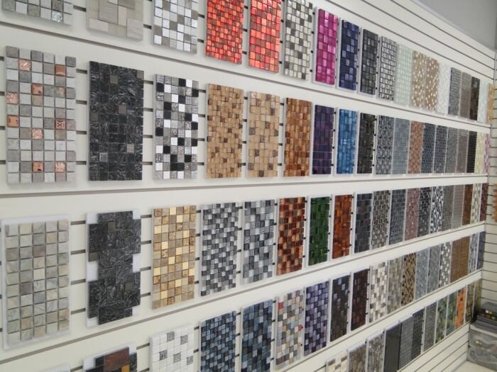 Образцы мозаик с нанесенными затирками