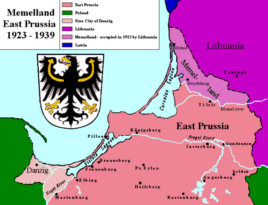 Границы восточной пруссии до 1945 года карта