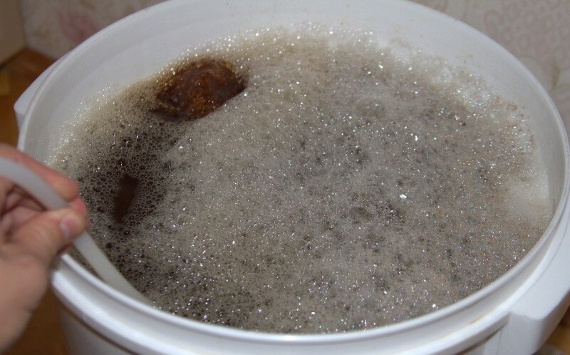  Брожение сусла. Образование пены на поверхности сусла.