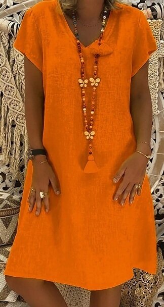 Оранжевое платье бохо