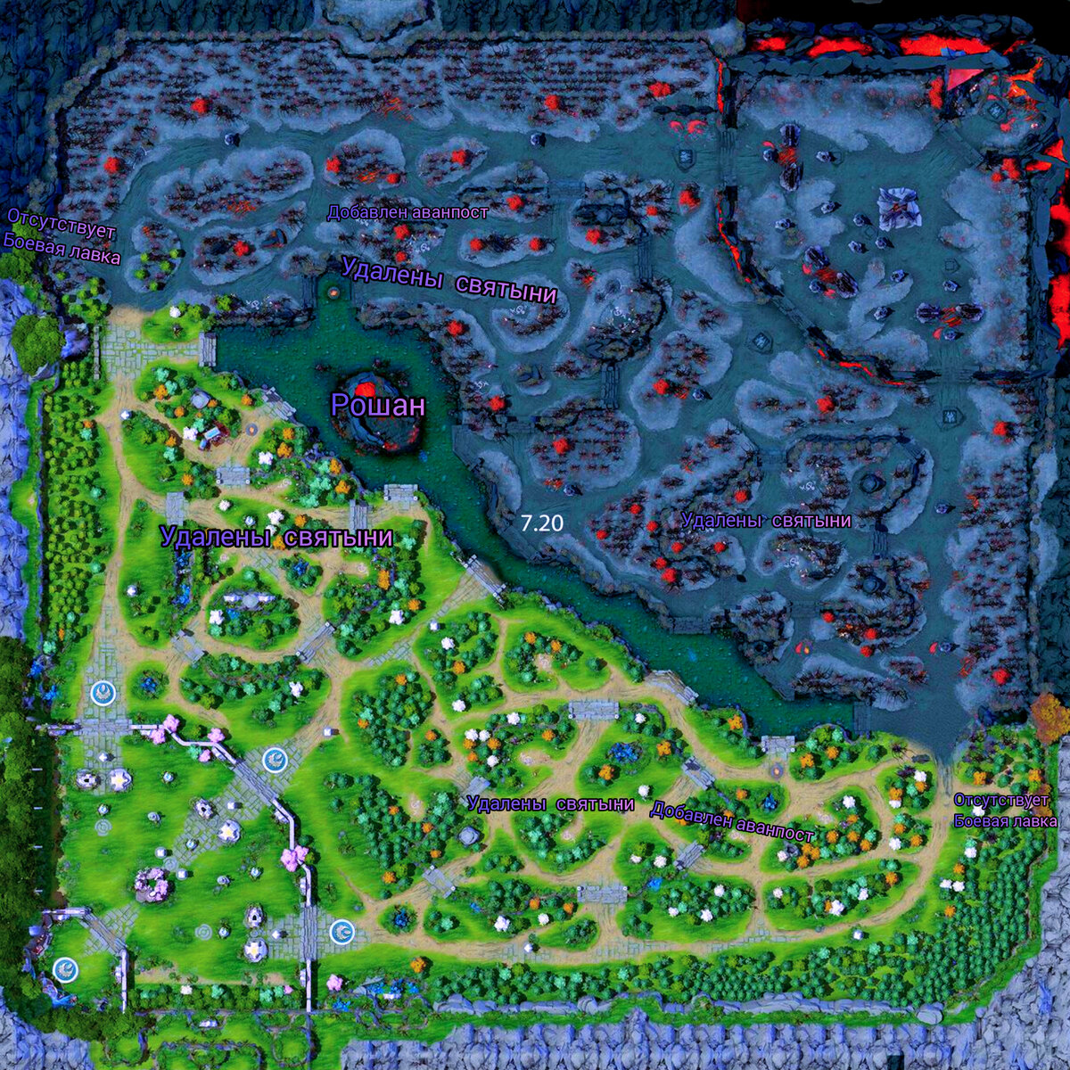 Это карта dota 2 на момент патча 7.20 я немного переделал карту на патч 7.27c