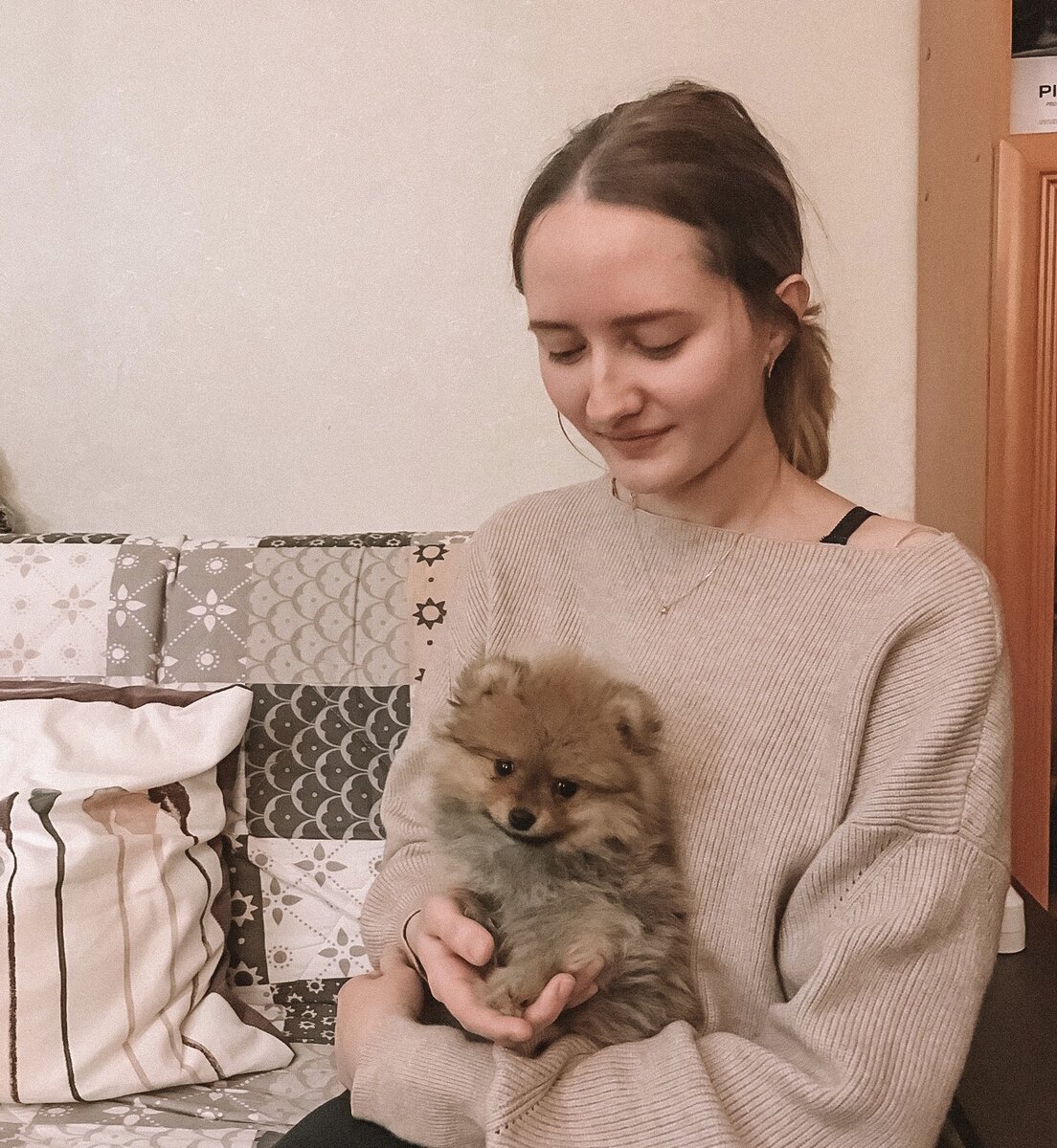 Лаффи с нами сразу после приезда домой в первый день