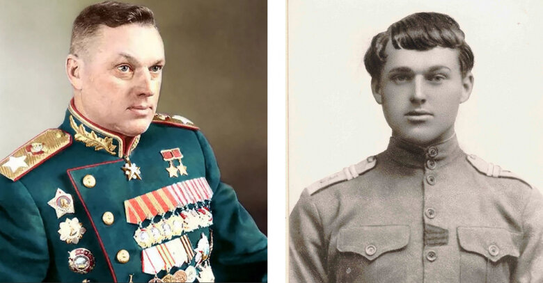 Единственный в истории СССР маршал двух стран — Советского Союза и Польши — Константин Рокоссовский родился 21 декабря 1896 года. Справа - младший унтер-офицер Рокоссовский на снимке 1916 года. | Фото с сайтов cont.ws и wikimedia.org 