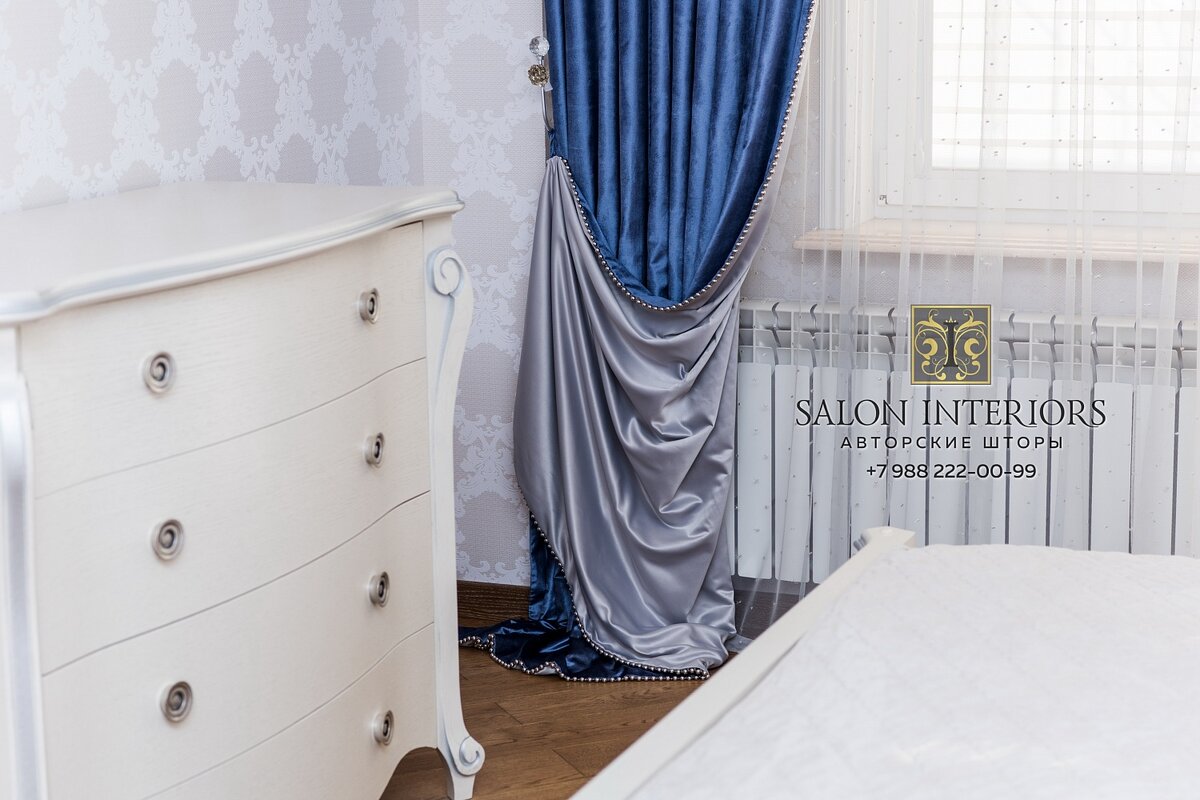 Шторы ручной работы на подкладе от SALON INTERIORS