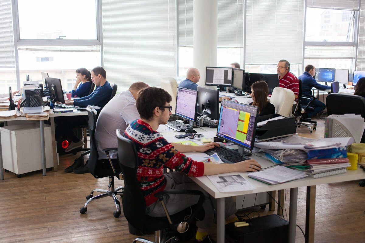 Работа в офисе компании Бау Микс, проектный отдел