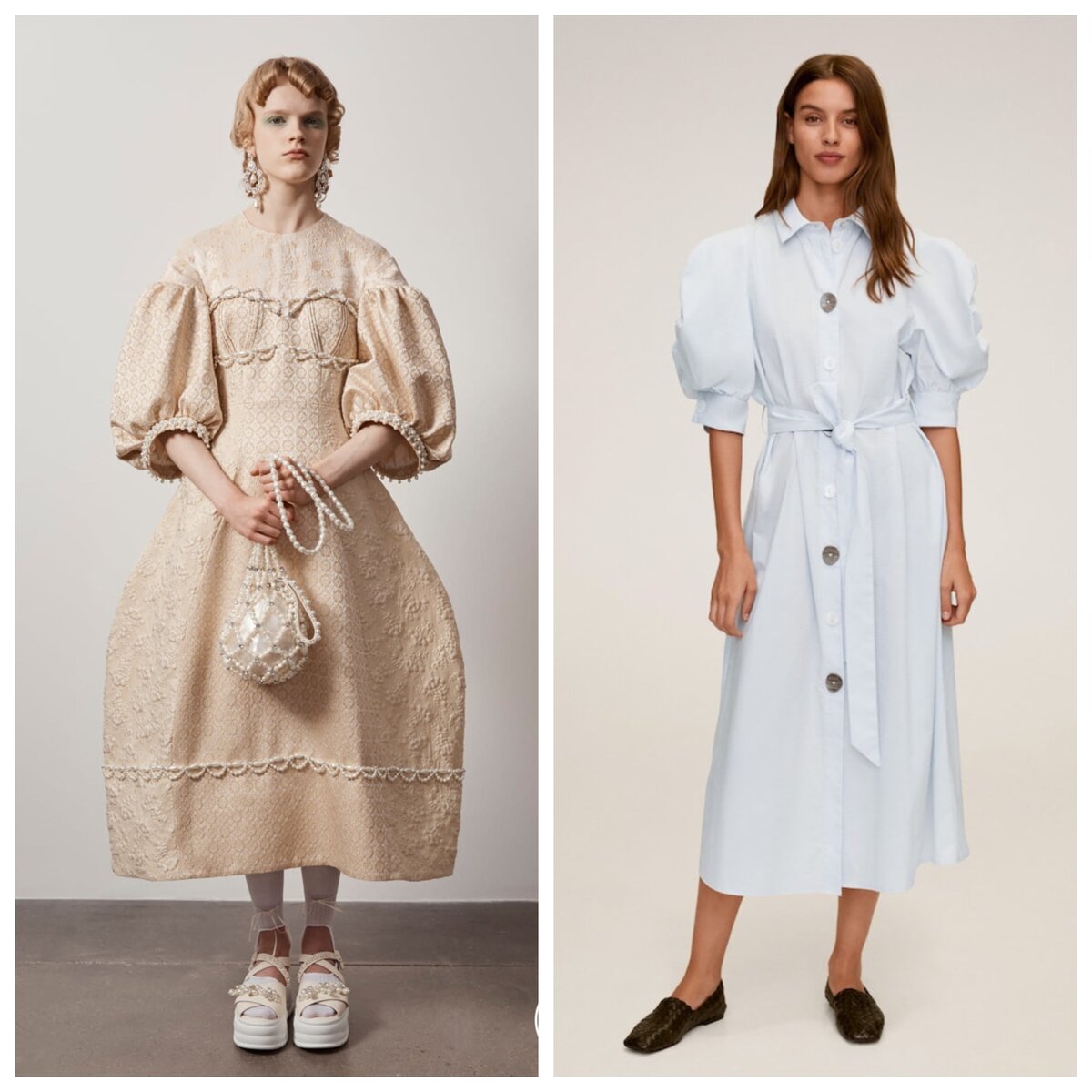 Тренд на большие рукава. Simone Rocha / Mango 
