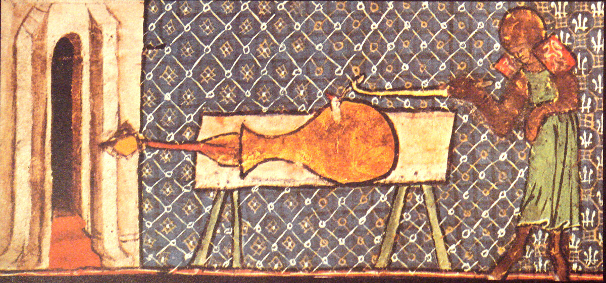 Первое изображение европейской пушки, 1326 год