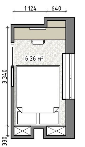 Спальня, детская или кабинет из 6 квадратных метров