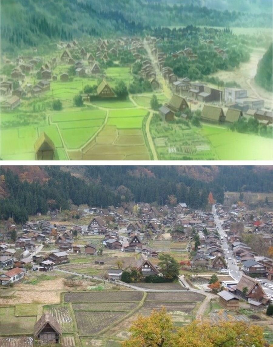 Фото найдено в google, деревня Хинамидзава и её реальный прототип - деревня Сирикава