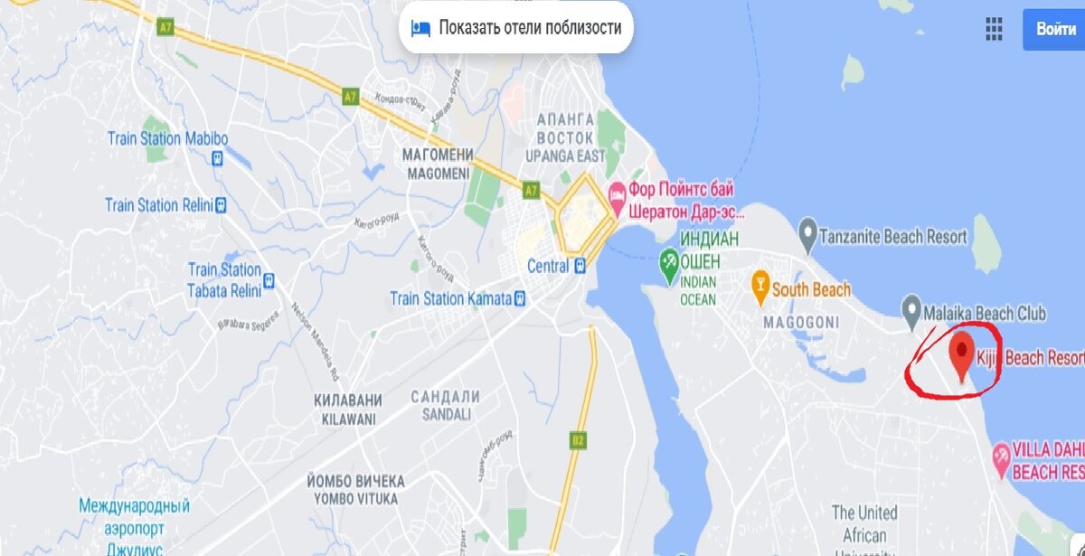На карте видно расположение отеля по отношению к порту и аэропорту. Совсем близко..