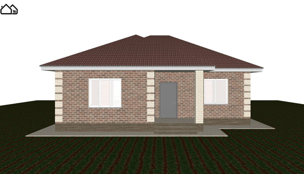 Проект одноэтажного дома площадью 84кв.м. с двумя или тремя спальнями ...