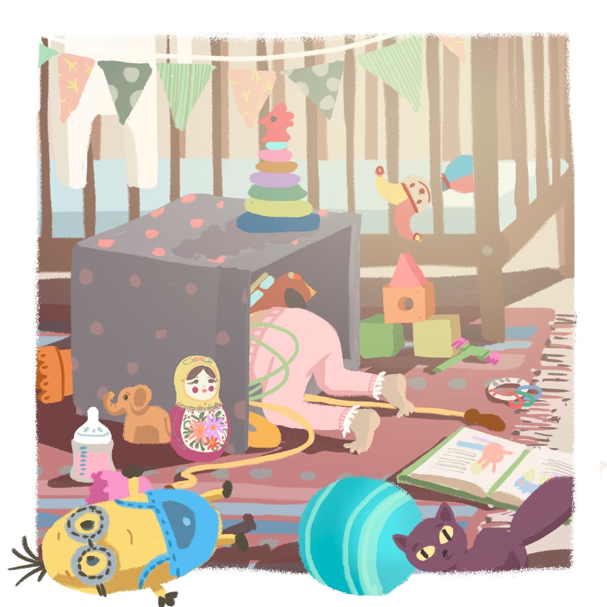 Одна из первых моих попыток сделать безконтурную иллюстрацию, только заливками.