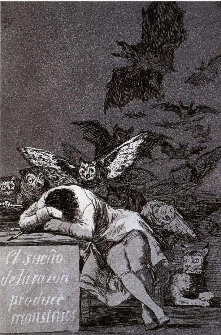 Франсиско Гойя. Сон разума рождает чудовищ
1797-1799 гг.