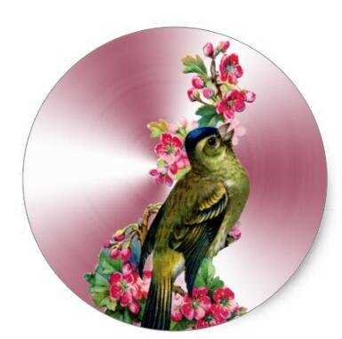 Птичка в цветах