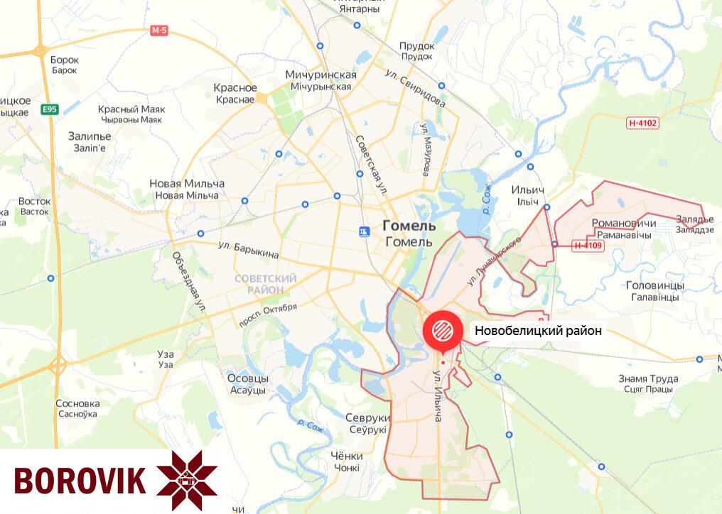 Гомель новобелица карта