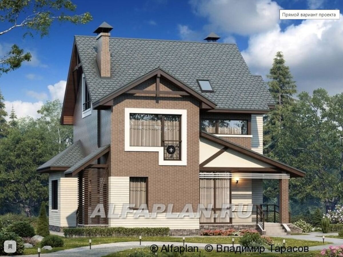 НА СЛАЙД-ШОУ 2 ФОТО: Проект загородного дома 496А "Прагматика", прямой вариант планировки дома 