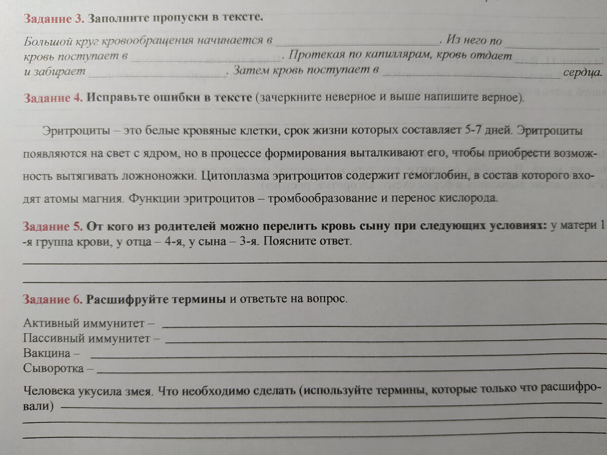 Биология 8 класс. Подводим итоги изучения темы «Внутренняя среда организма»  | Елена Сова: пуд соли в школе | Дзен