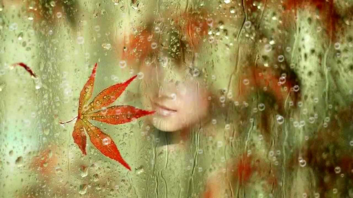Осень дождь девушка