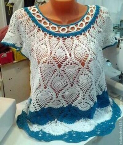 кофточка узором " ананасы"