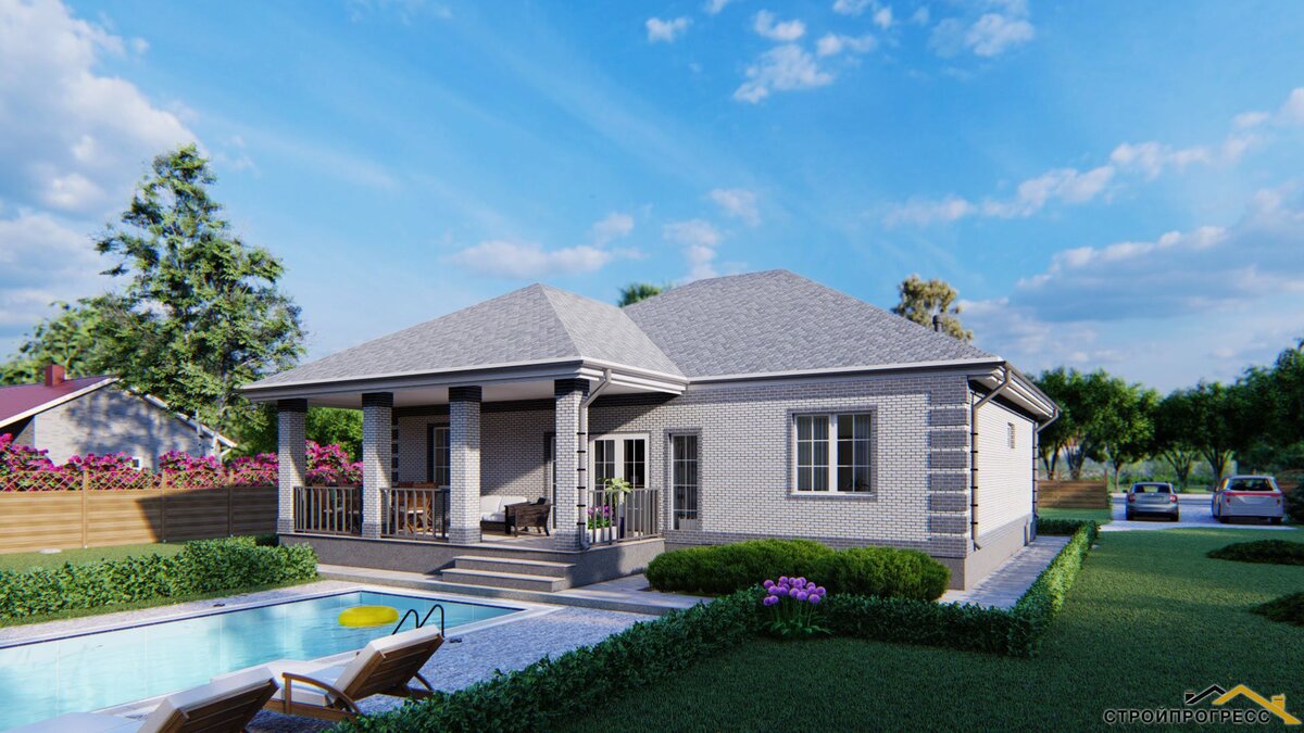 Отличный дом 125 м2 с проходной гостиной. S-207 Стройпрогресс31. Проекты и дома.