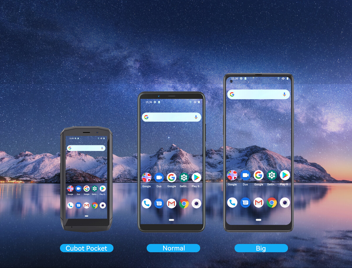 По сравнению с большинством современных смартфонов Cubot Pocket выглядит крошечным. 