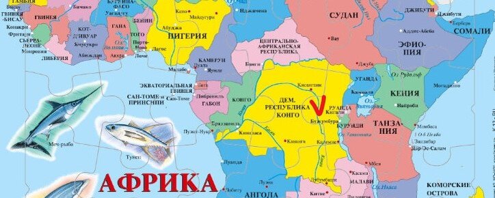 Руанда на политической карте Африки