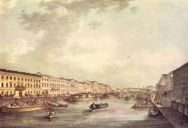 Карл Петрович Беггров. «Перспектива Фонтанки от Аничкова моста». 1820-е