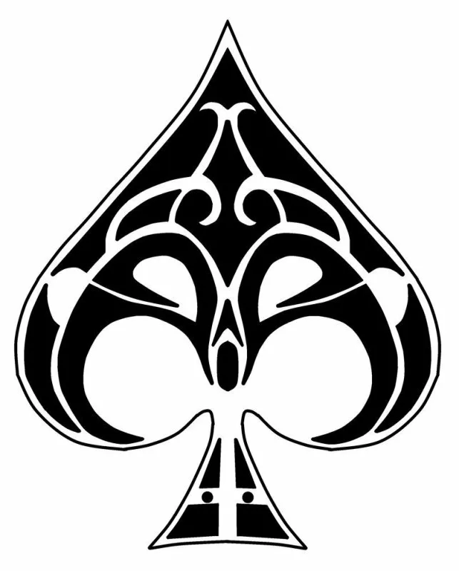 Эскиз татуировки, масть "Пики".