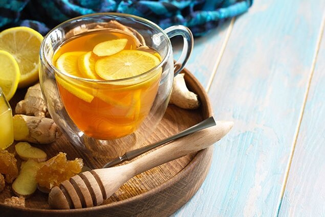 Фото: имбирный чай с медом и лимоном