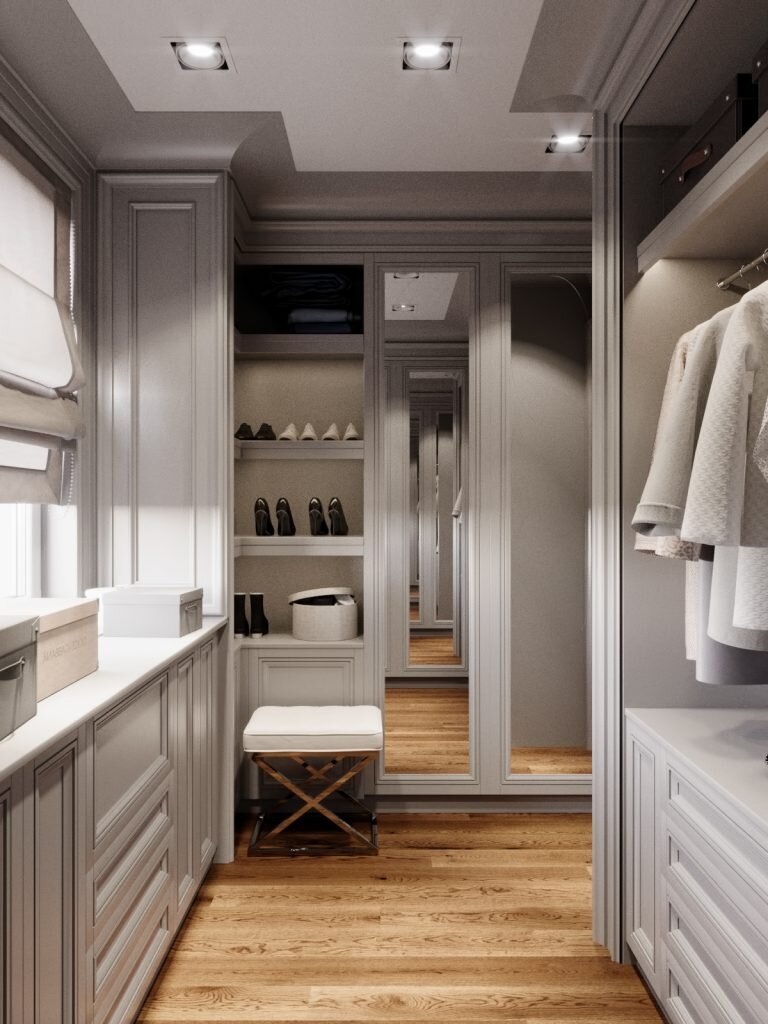 Интерьер гардеробной. Дизайн: Desartdecor.