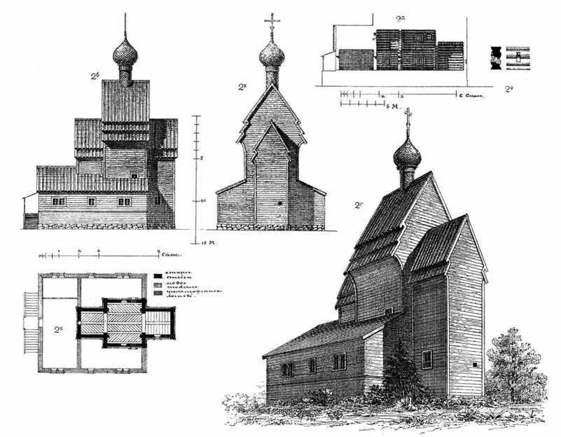 Силуэт старинного здания церкви