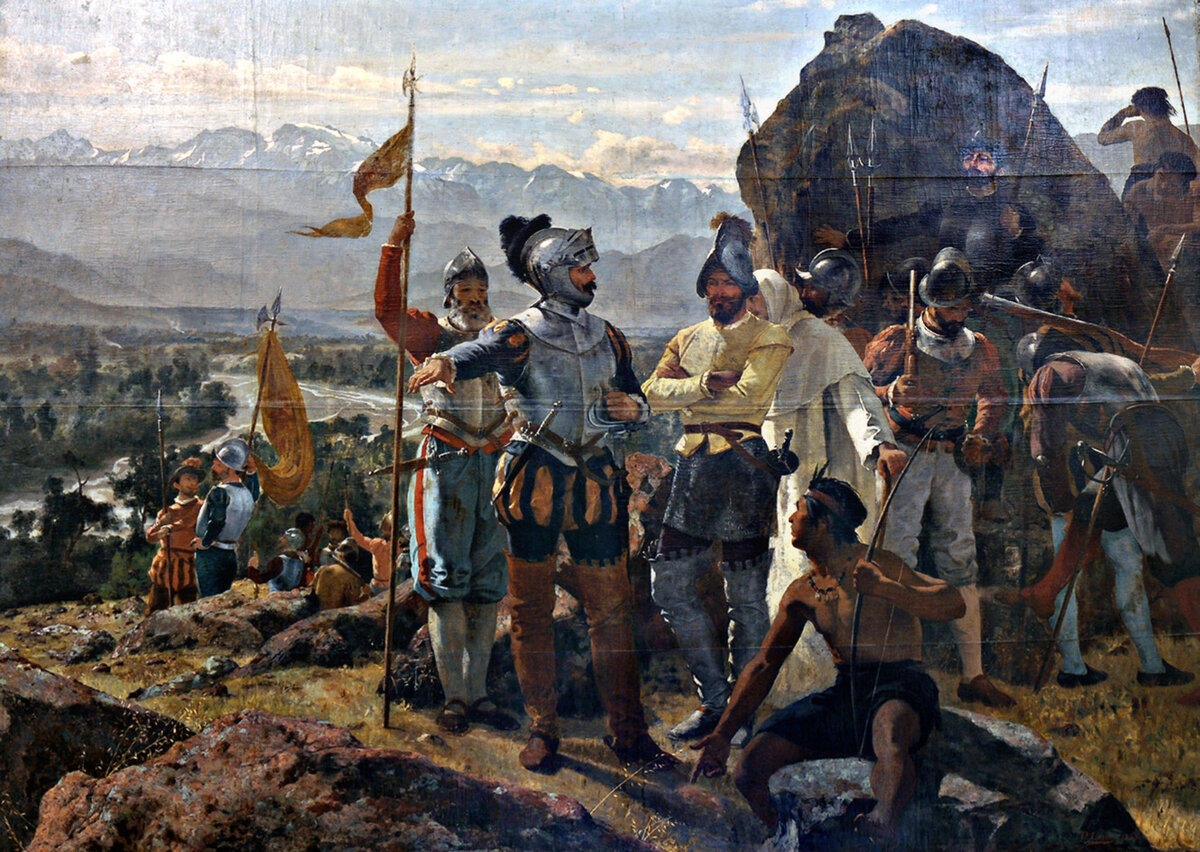 П. Лира. «Основание Сантьяго Педро де Вальдивией в 1541 г.»