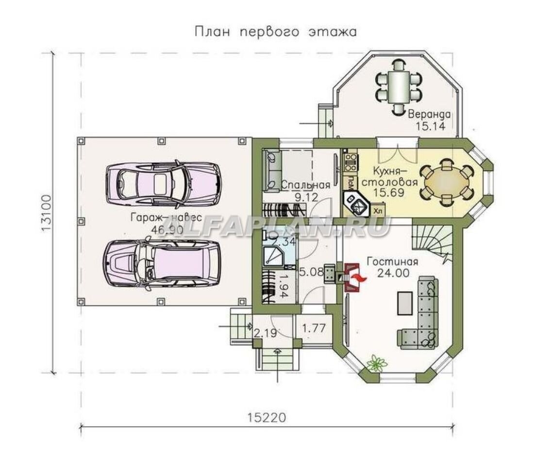 Проект дома 124В «Душечка» (варианты с гаражом) | Популярные проекты домов  Альфаплан | Дзен