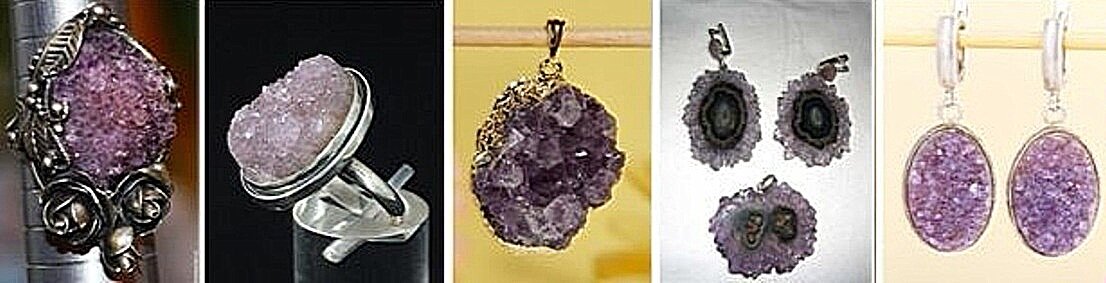 Ювелирные изделия из аметистовых щеток Терского берега.  