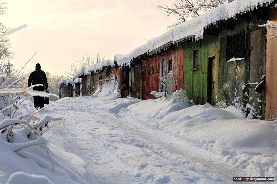 Гаражи зимой фото Усадьба КРАСКОВО (Черминиково, Малышево, Богородское), Московская область, Любер