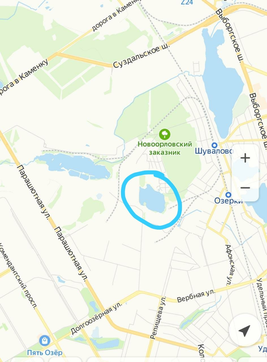 Орловский карьер на карте Санкт-Петербурга