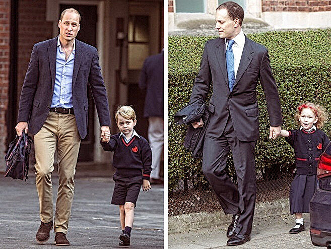 принц Джордж и Мод Виндзор идут в школу