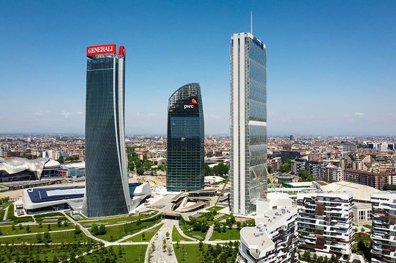 Generali Tower Милан. Башня PWC. Allianz Tower Милан. Либескинд Даниэль башня.