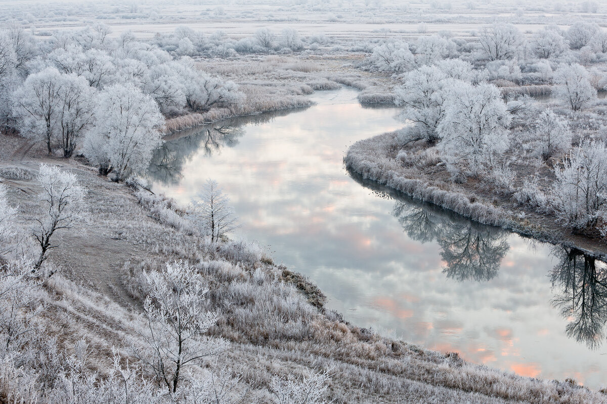 Ростовская область зима речка Дон
