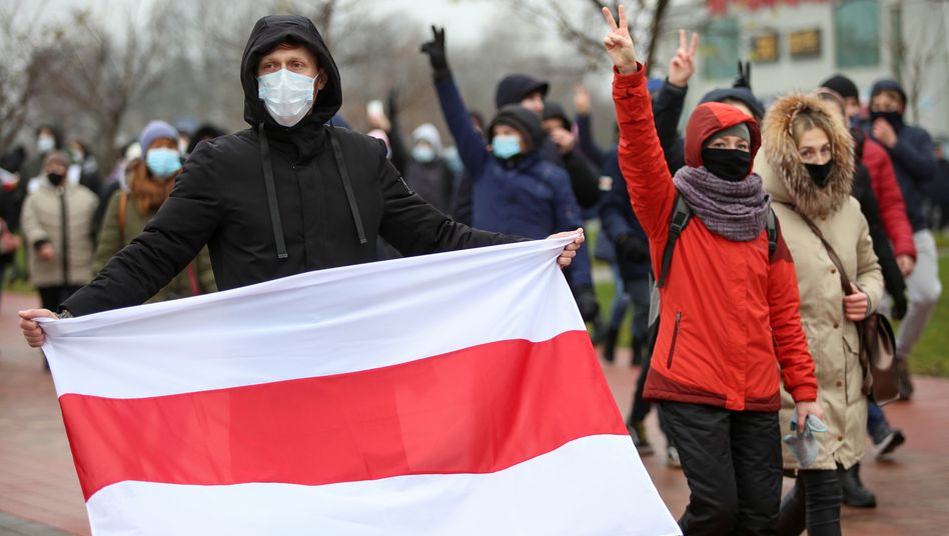 Протестующие в Беларуси