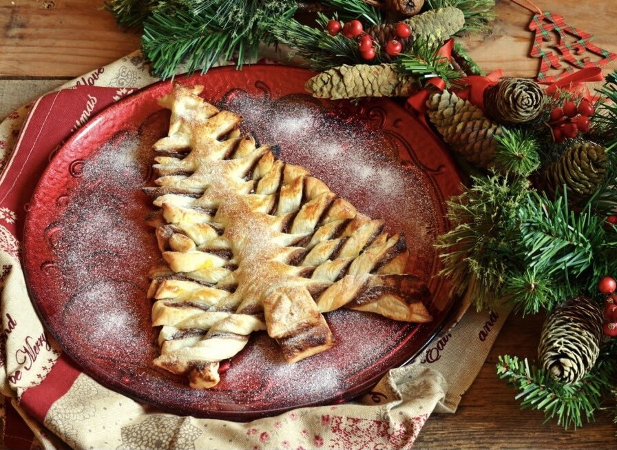 Шоколадная елочка из слоенного теста 