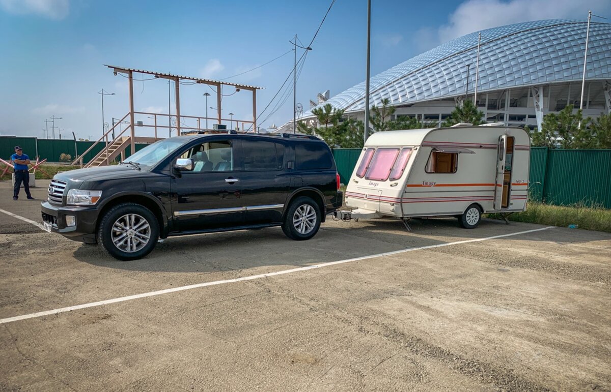 мой автомобиль с прицепом-кемпером