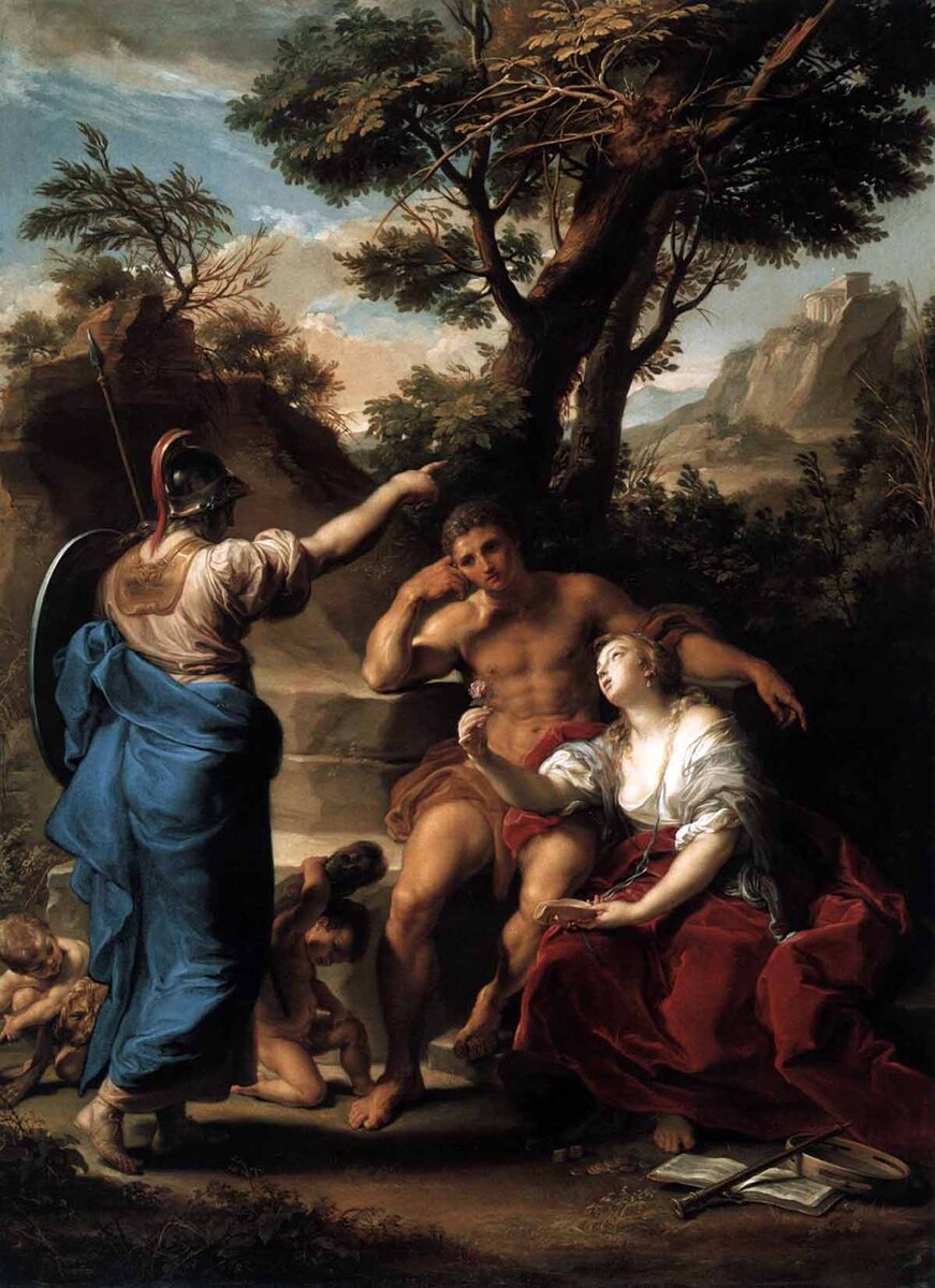 Помпео Джироламо Батони "Геркулес на распутье",  1748. Музей Лихтенштейн,  Вена 