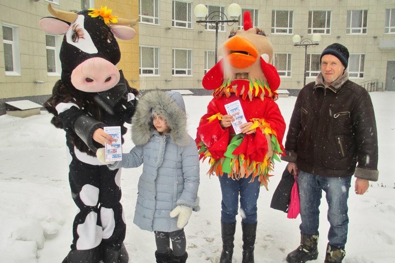 10.02.2021 - г. Новый Оскол - Уличная акция "Зима прекрасна, когда безопасна"