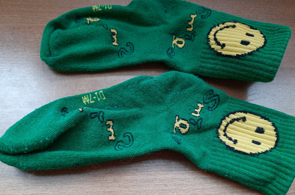 Это, конечно, уже не те носочки. Просто для иллюстрации.