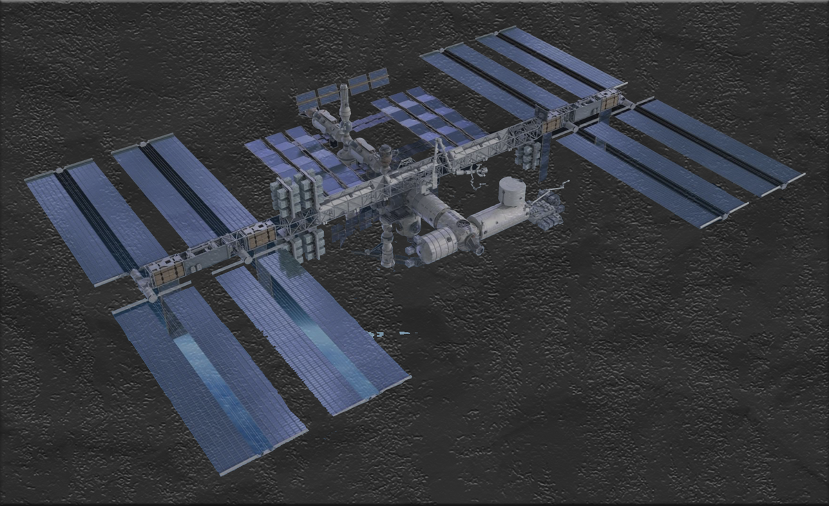Представьте МКС одну в космосе