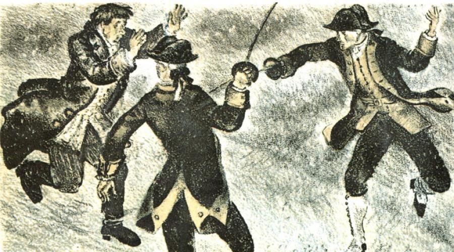 Капитанская дочка гринев дуэль. Капитанская дочка иллюстрации к произведению. Поединок гринева и швабрина. Капитанская дочка иллюстрации. Поведение на поединке гринёва и швабрина.