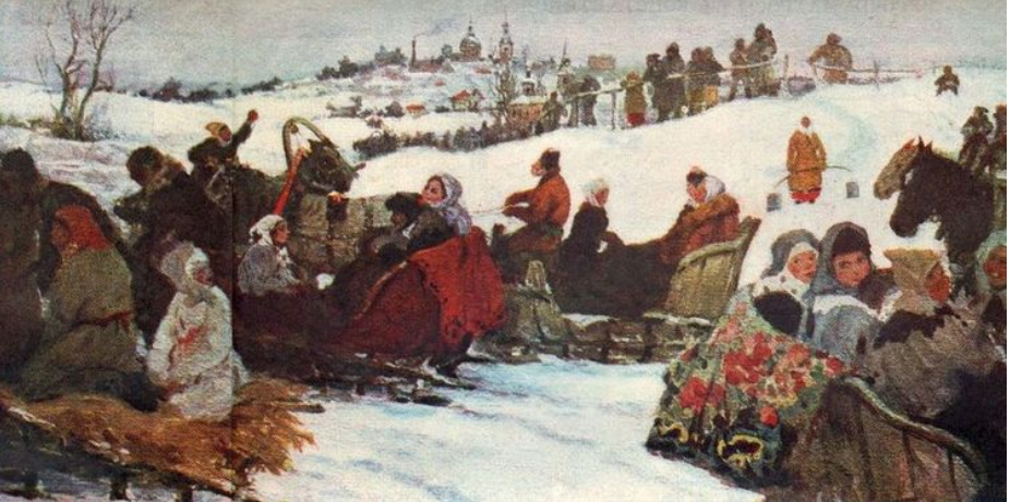 Художник А.А. Бучкури "Катание на святках"