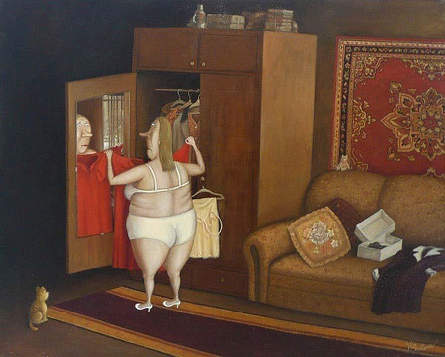 А развеселю вас живописью художника Губарева. Оля никогда не унывала. Внешне, держалась молодцом.